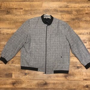 grey plaid formal bomber xxxl jacket brand new